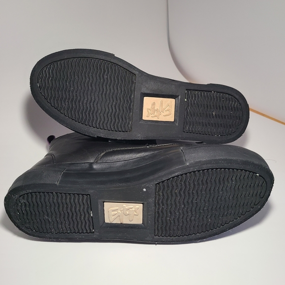 Eytys Black Leather Sneakers with Purple Detail Size 8.5